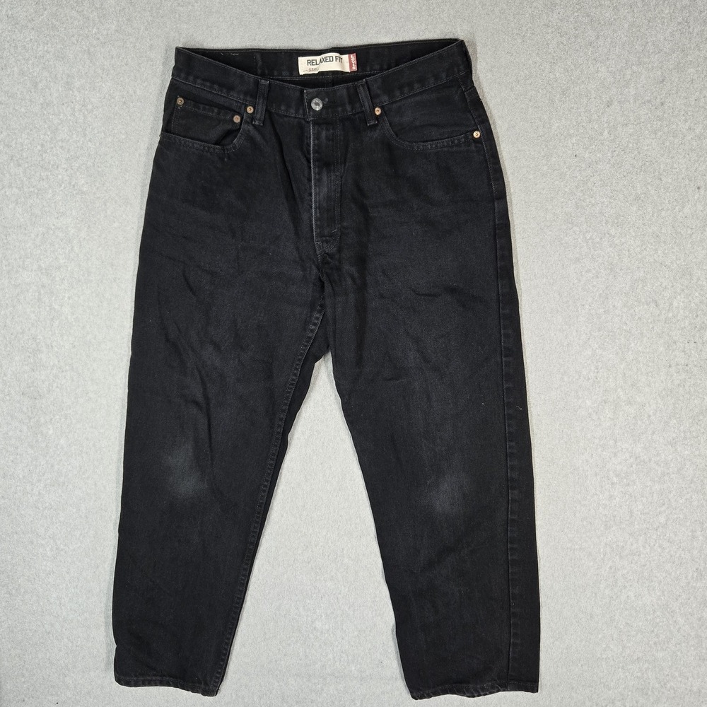 Levi's 550 Men Jeans 34X30 Black Denim Relaxed Fit Straight Baggy Y2K